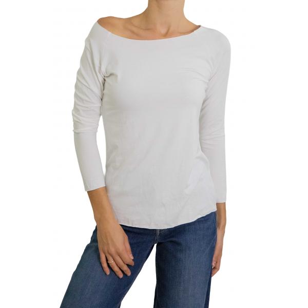 Maglia con scollo a scatoletta con manica lunga 